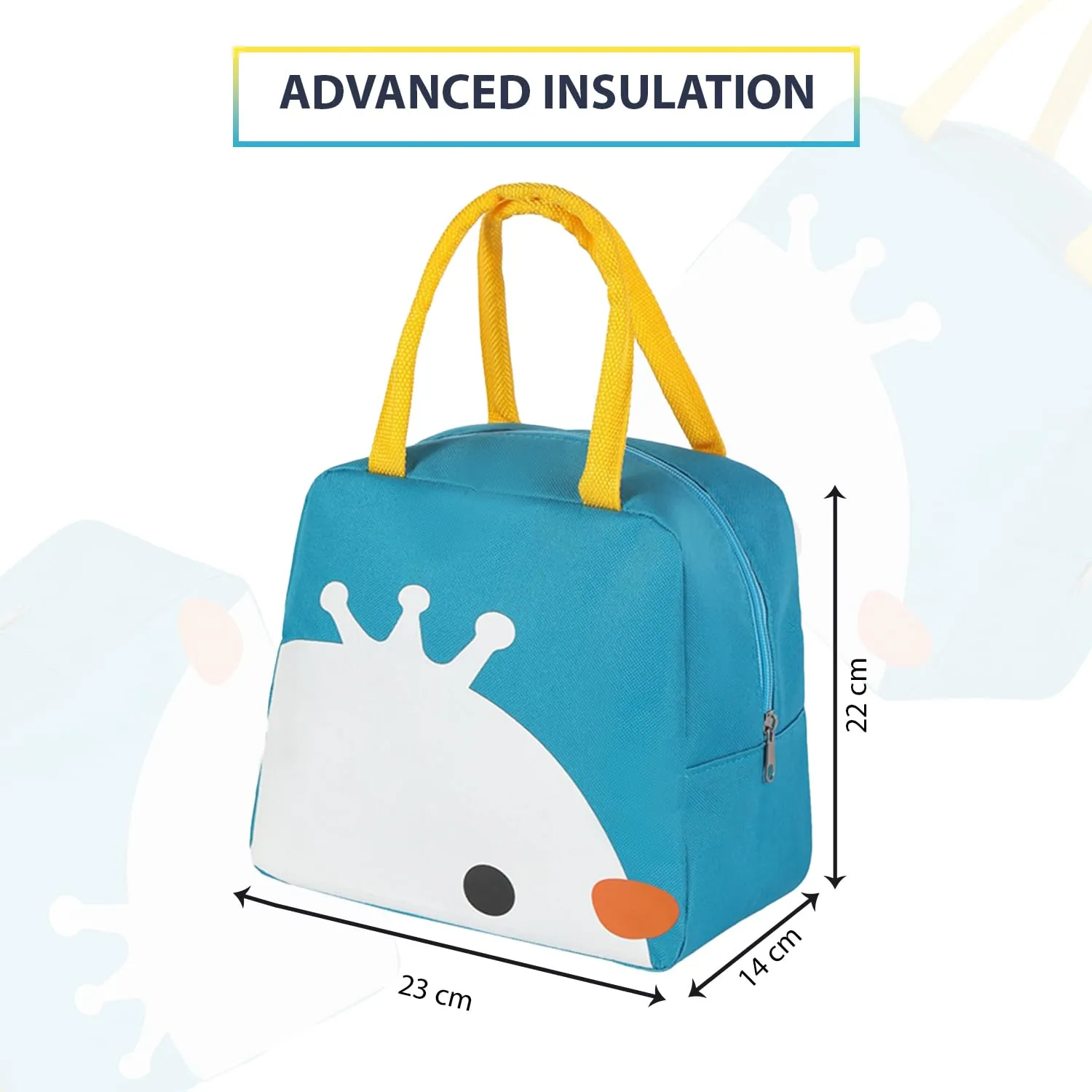 Kuber Industries Pack of 2 Lunch Bag | Lunch Bag for Office | Lunch Bag for College | Reusable Lunch Bag | Lunch Bag for Adults | Tiffin Lunch Bag with Handle | Printed | LYN11-TQE | Turquoise