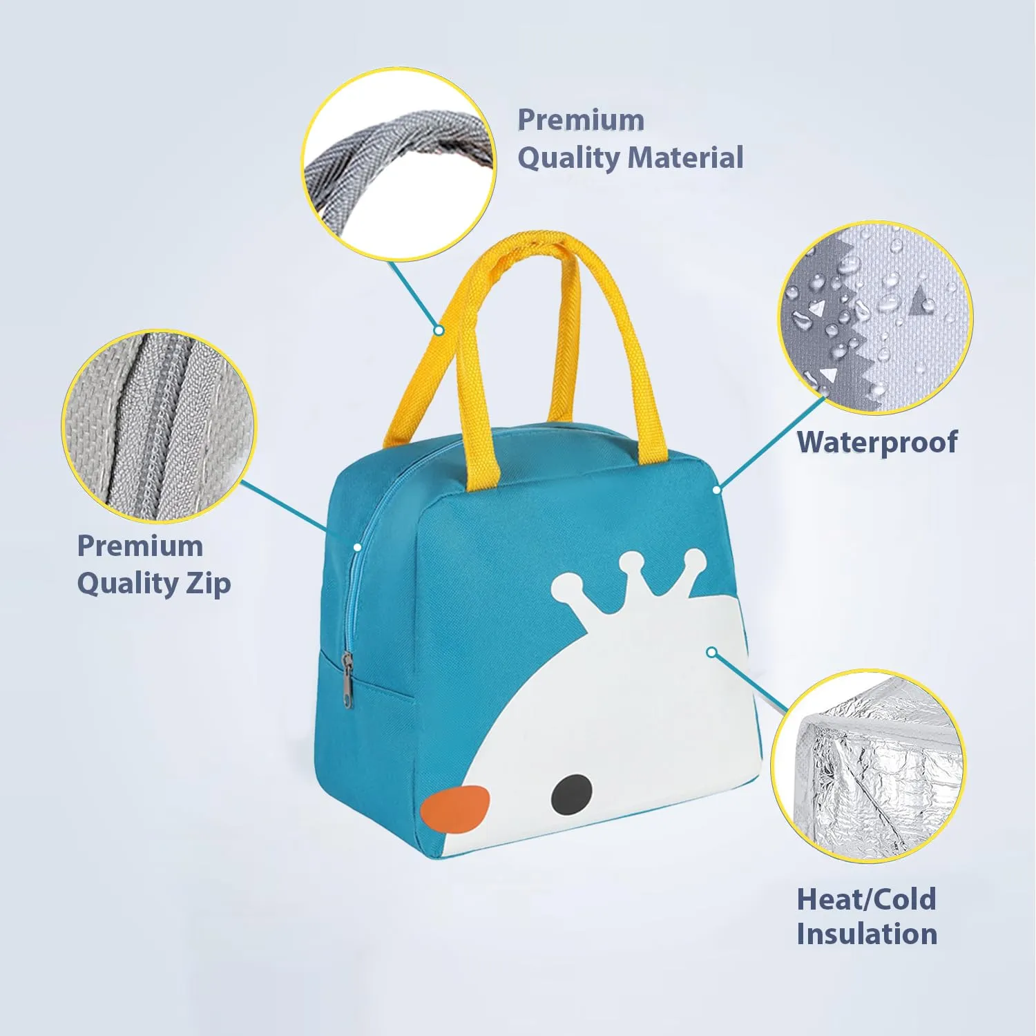 Kuber Industries Pack of 2 Lunch Bag | Lunch Bag for Office | Lunch Bag for College | Reusable Lunch Bag | Lunch Bag for Adults | Tiffin Lunch Bag with Handle | Printed | LYN11-TQE | Turquoise