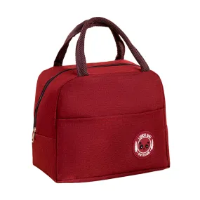 Kuber Industries Pack of 6 Lunch Bag | Lunch Bag for Office | Lunch Bag for College | Reusable Lunch Bag | Lunch Bag for Adults | Tiffin Lunch Bag with Handle | Plain | LYN12-RED | Red