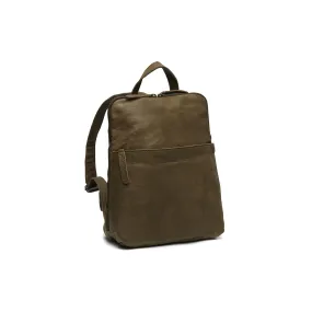 Leather Backpack Olive Green Bern