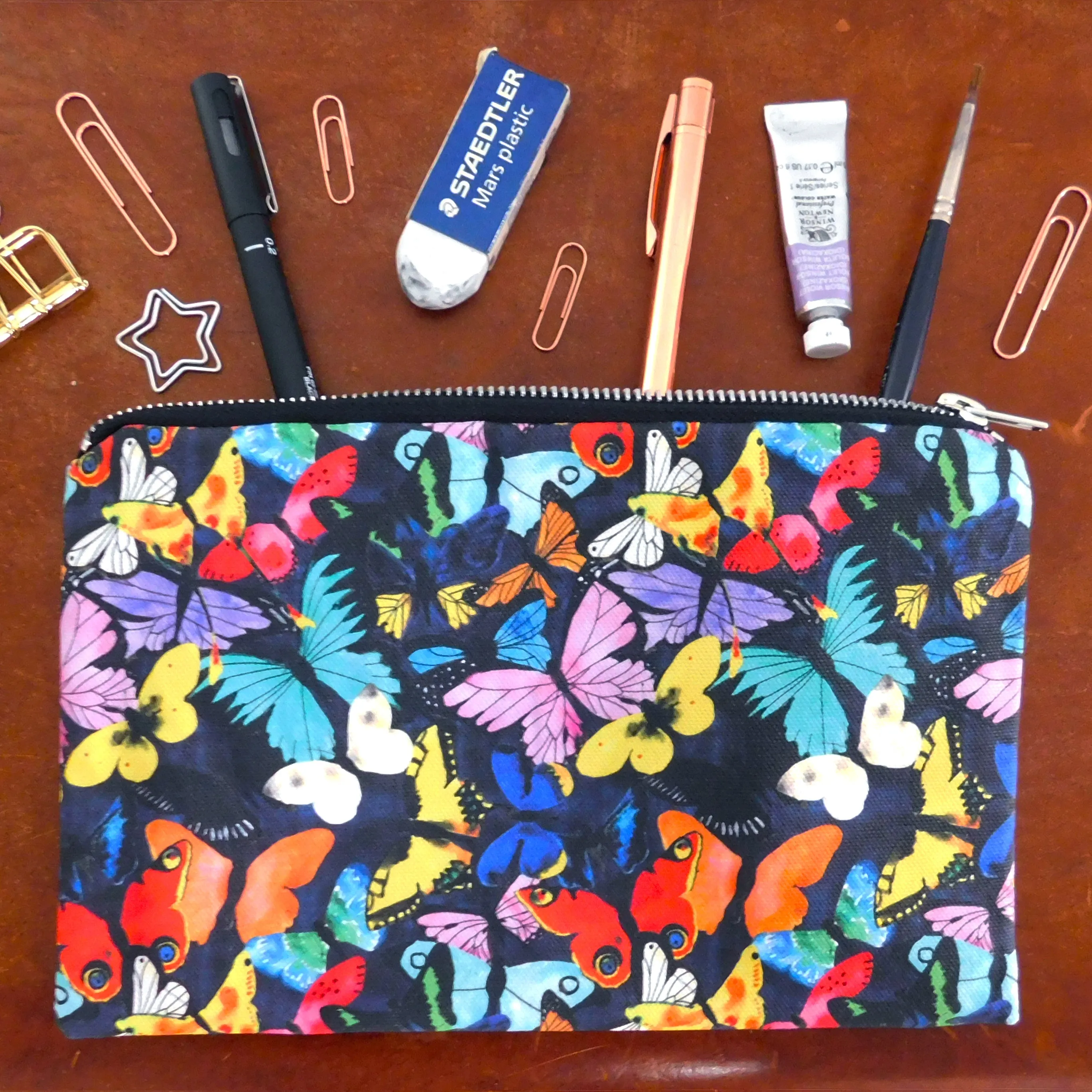 Lepidoptera Butterfly Print Pouch Bag
