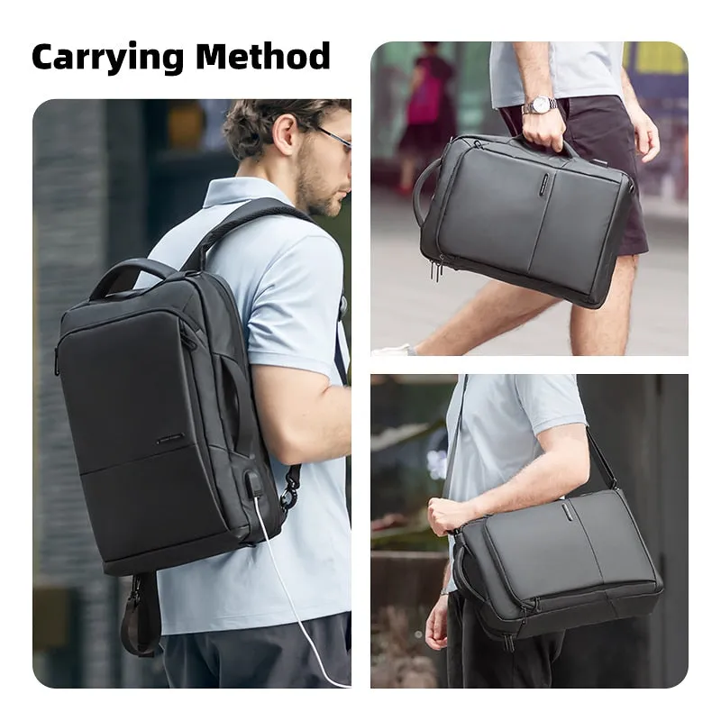 Mark Ryden Travel Backpack Large Capacity Teenager Male Mochila Anti-thief Bag USB Charging 15.6 inch Laptop Backpack Waterproof (Black 15 Inches)