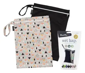 Mum2Mum Wet Bags Twin Pack - FOX / BLACK