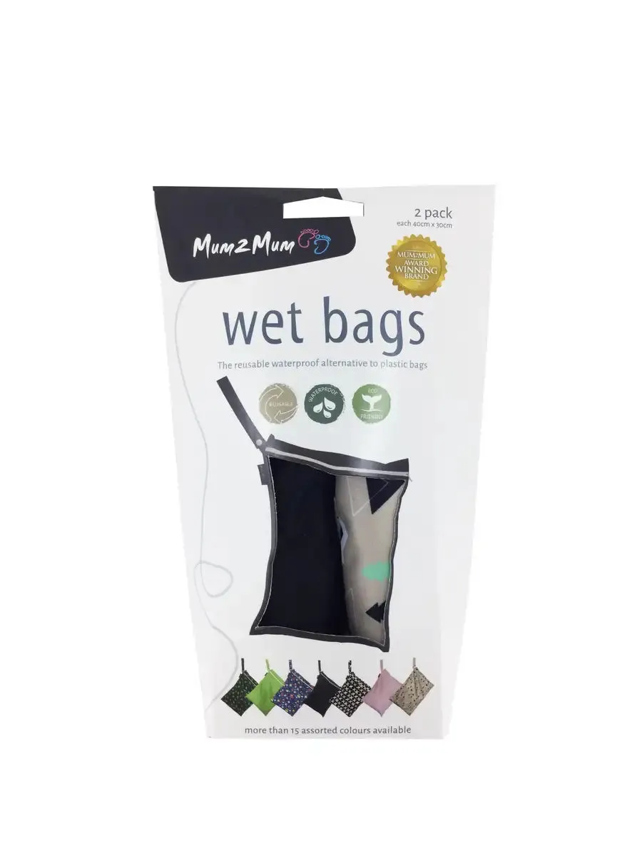 Mum2Mum Wet Bags Twin Pack - FOX / BLACK