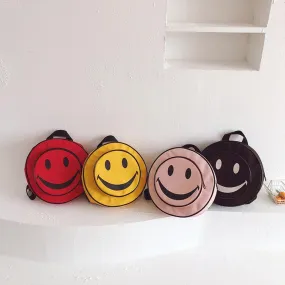 Neutrals Cartoon Children Satchel Kindergarten Casual Fashion Backpack Smiley Face Wholesale
