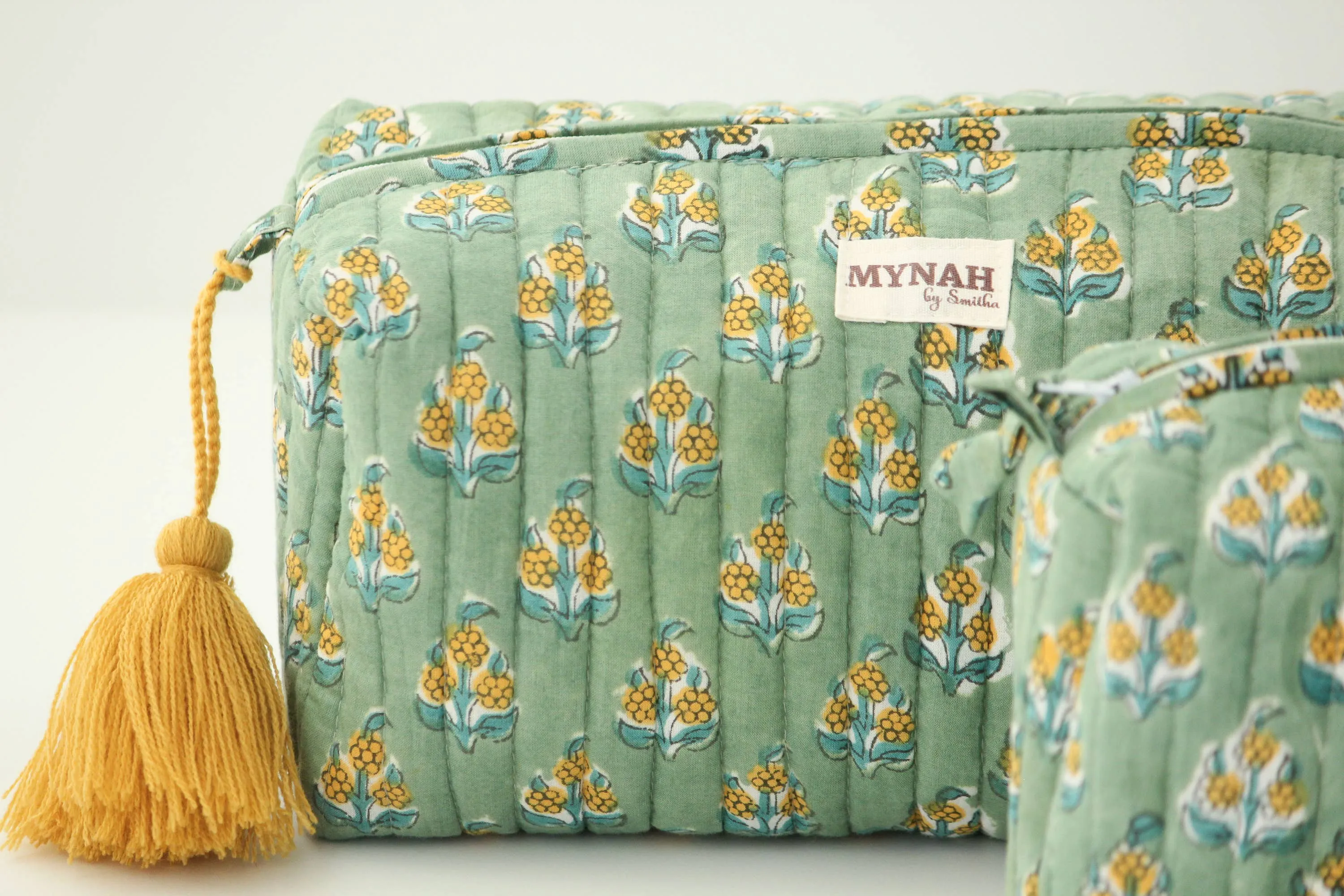 Ochre Motif Print Travel Bag