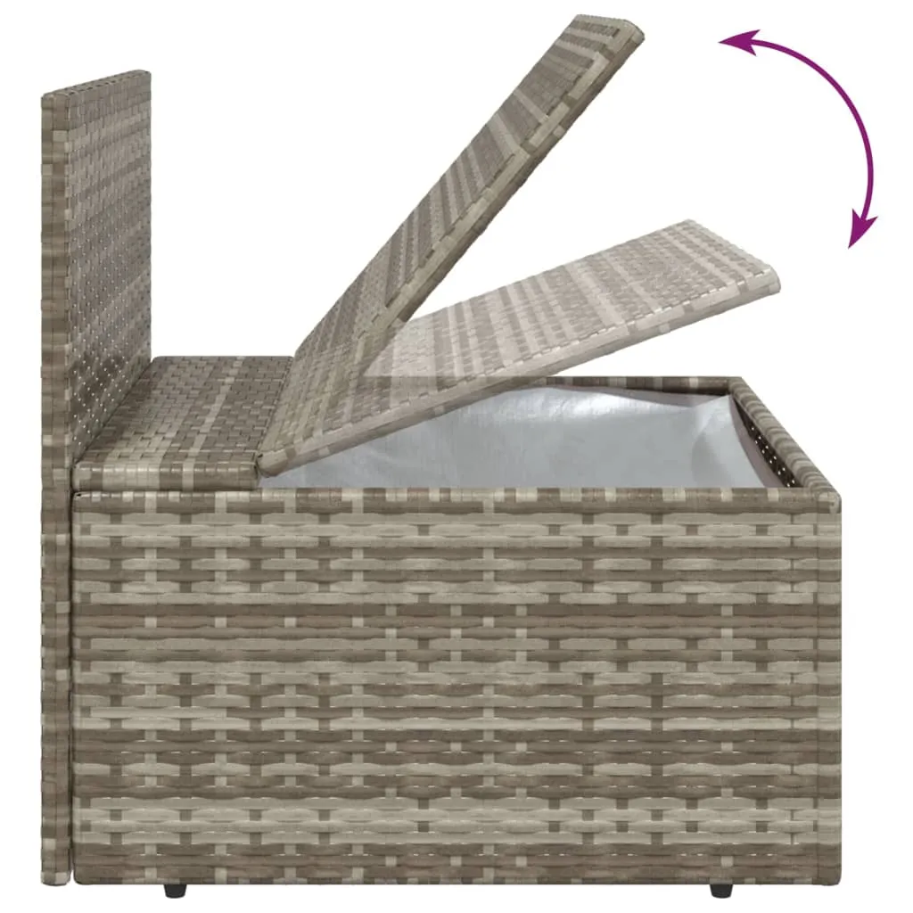 Patio Middle Sofa with Cushion Gray 22.4"x22.4"x22" Poly Rattan