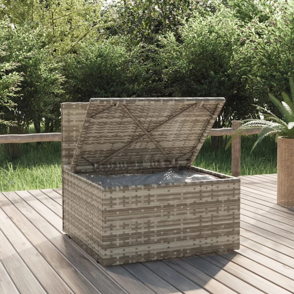 Patio Middle Sofa with Cushion Gray 22.4"x22.4"x22" Poly Rattan