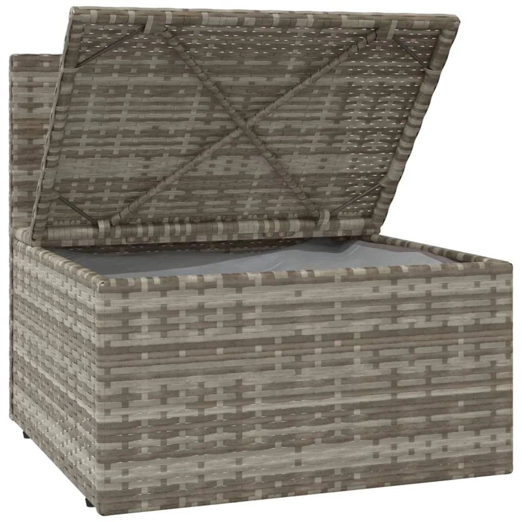Patio Middle Sofa with Cushion Gray 22.4"x22.4"x22" Poly Rattan