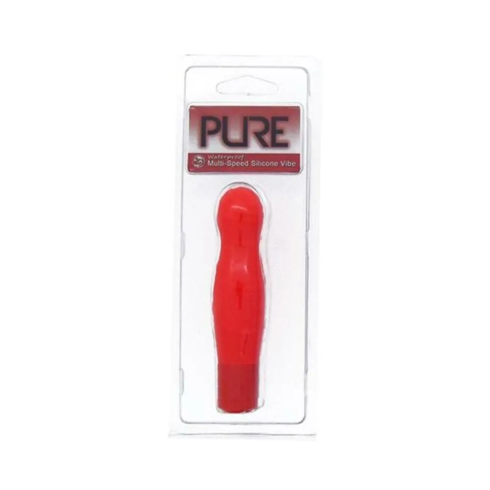 Pure Carress Multi Speed Silicone Vibe Waterproof Coral 4.25 Inch