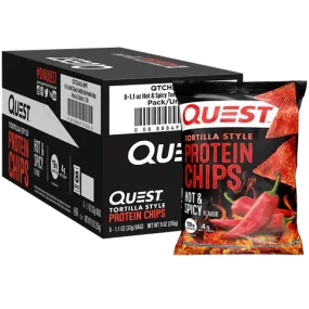 Quest Nutrition - Tortilla Protein Chips - Hot & Spicy - Box of 8