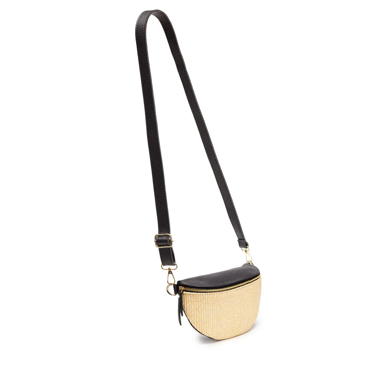 Raffia Sling Bag Black