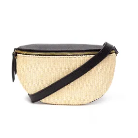 Raffia Sling Bag Black