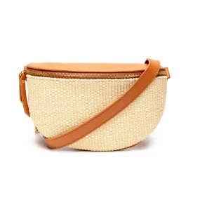 Raffia Sling Bag Camel