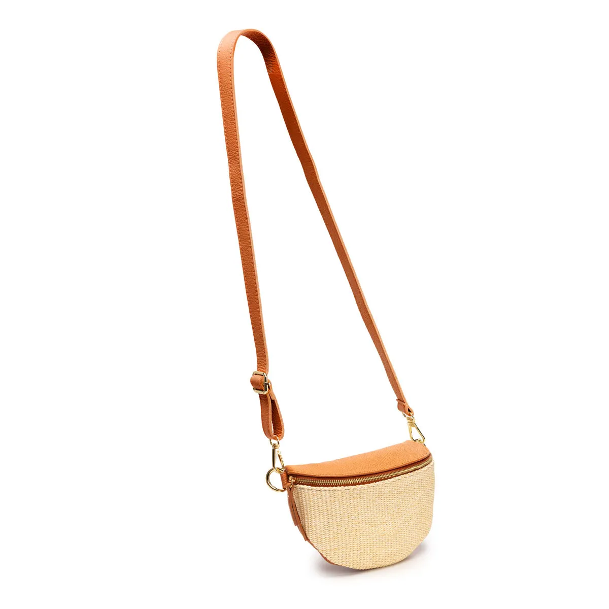 Raffia Sling Bag Camel