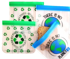 Reusable 4-piece Sandwich Bag Set - "Earth Friends"