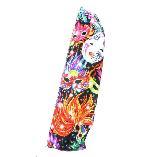 Reusable Stainless Steel Straws, w/Mardi Gras Mask fabric Bag & Brush