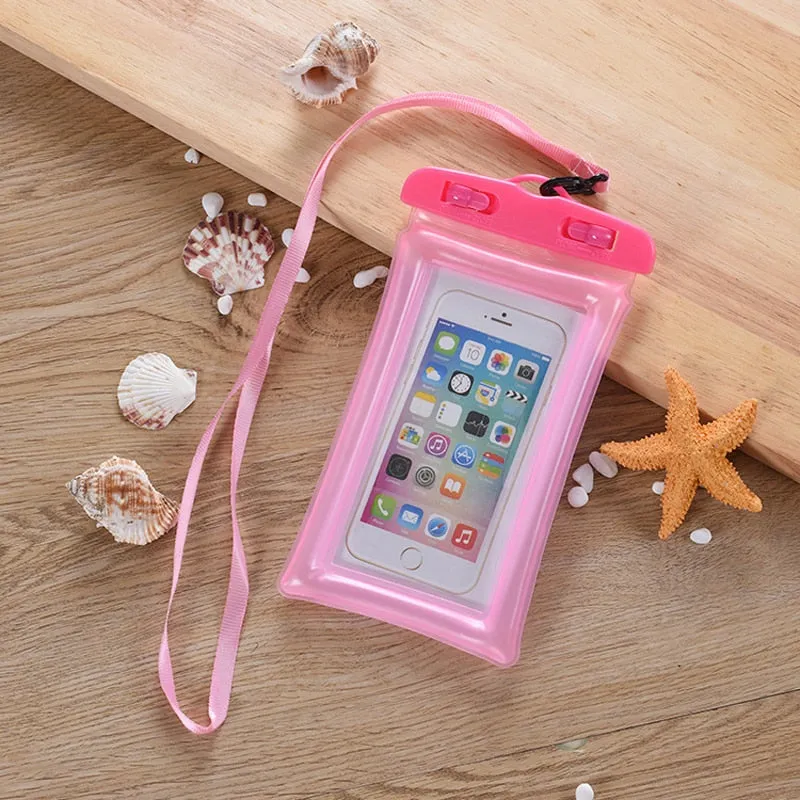 Runseeda 6Inch Floating Airbag Swimming Bag Waterproof Mobile Phone Pouch Cell Phone Case For Swim Diving Surfing Beach Use
