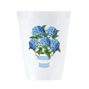 Shatterproof Cups - Hydrangeas Striped Pot