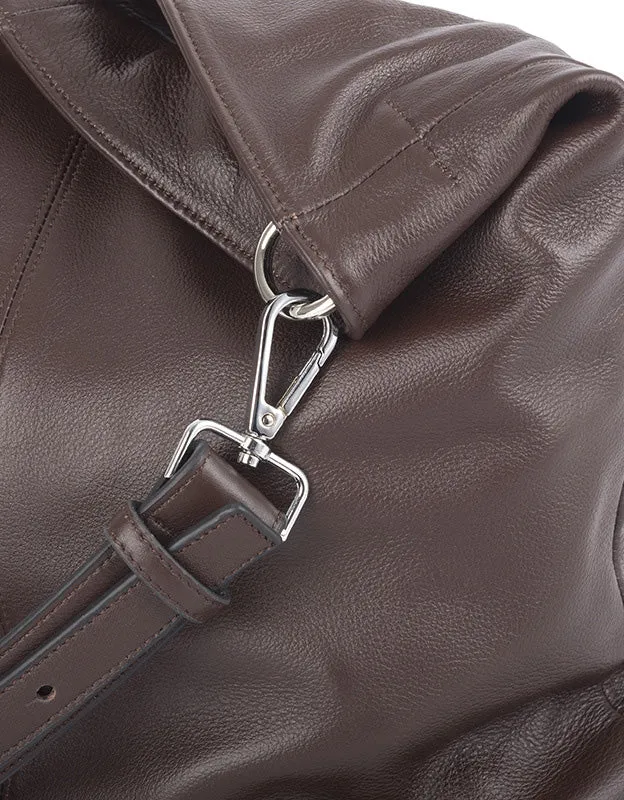 Simple Plain Leather Single Shouder Bag for Women