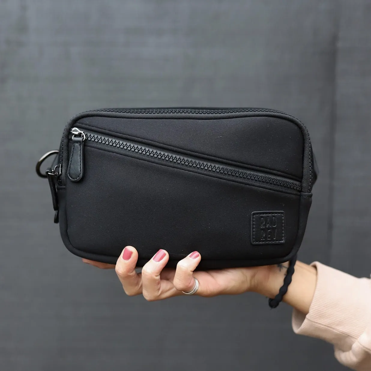 Sling Wallet in Black Neoprene