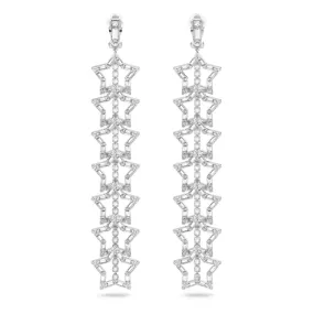 Stella Clip Star White Rhodium Plated Earrings 5617756