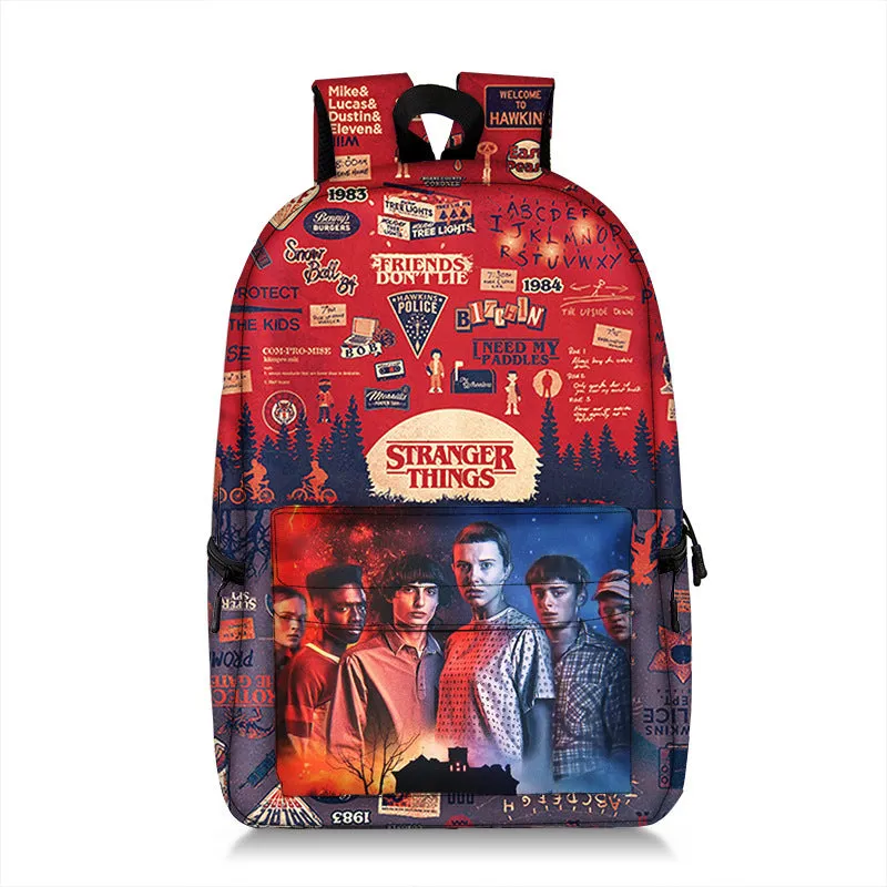 Stranger Things Backpack Backpack Burden Reduction Spine Protection Student Schoolbag Fashion Printing