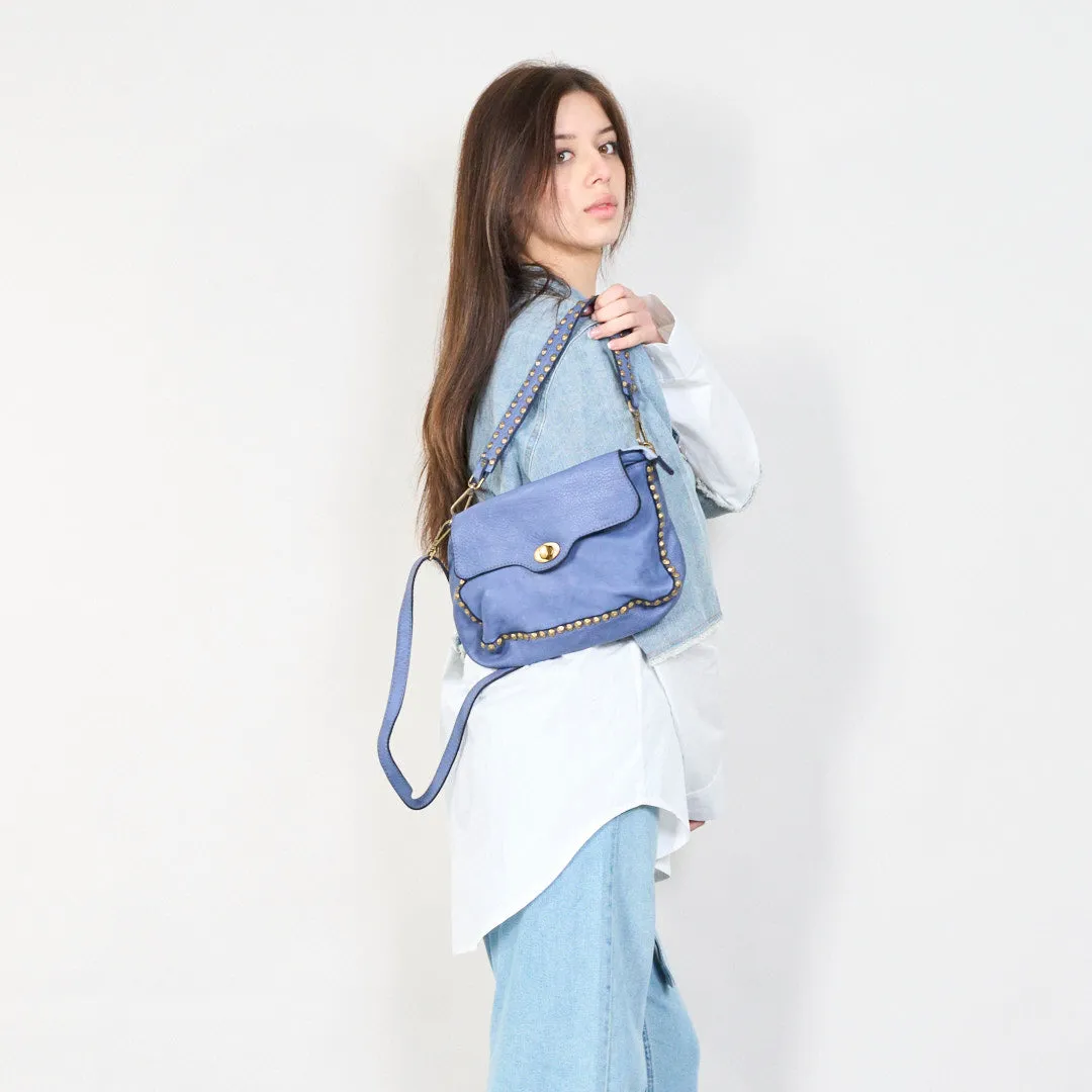 Studded leather crossbody messenger bag wholesale