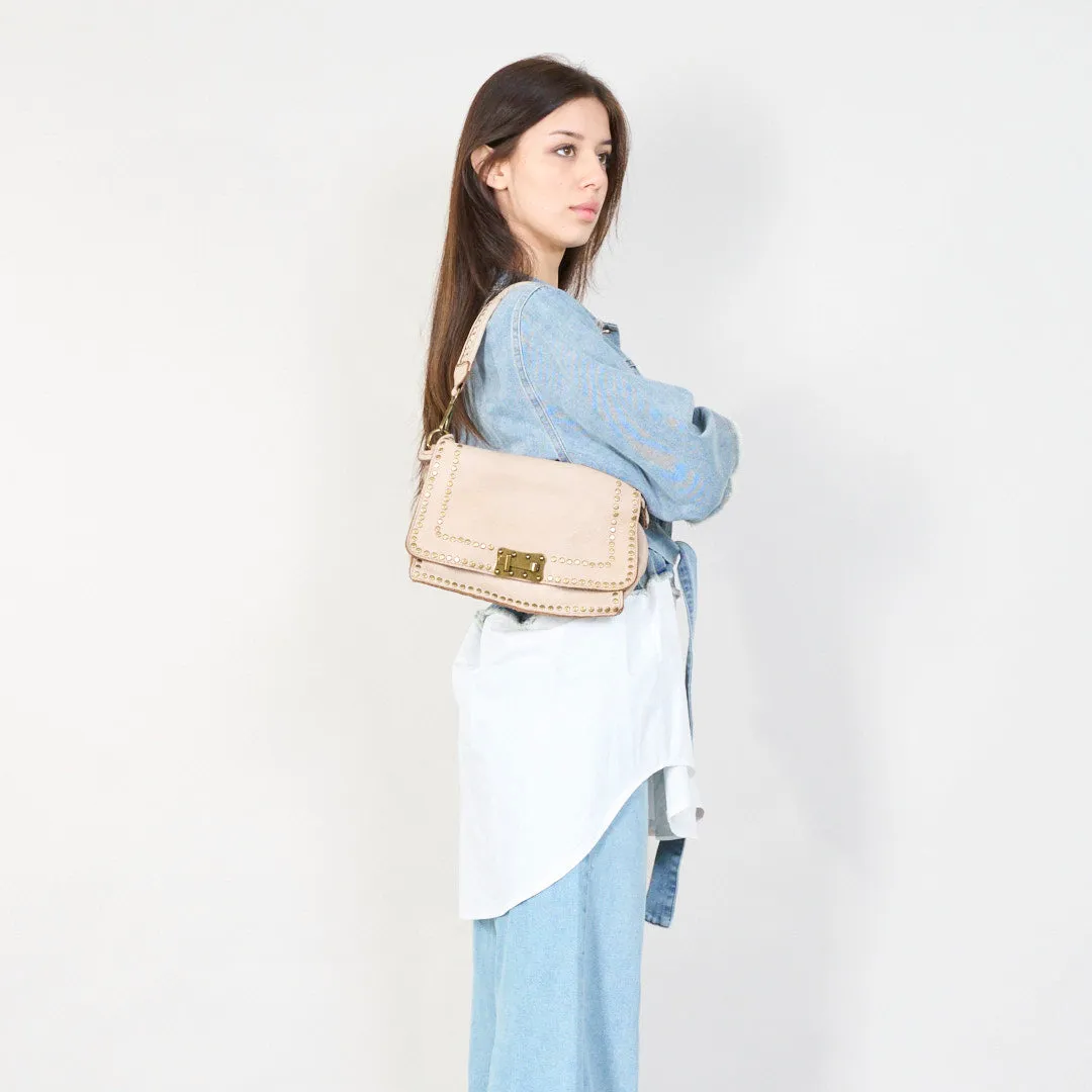 Studded leather crossbody messenger bag wholesale