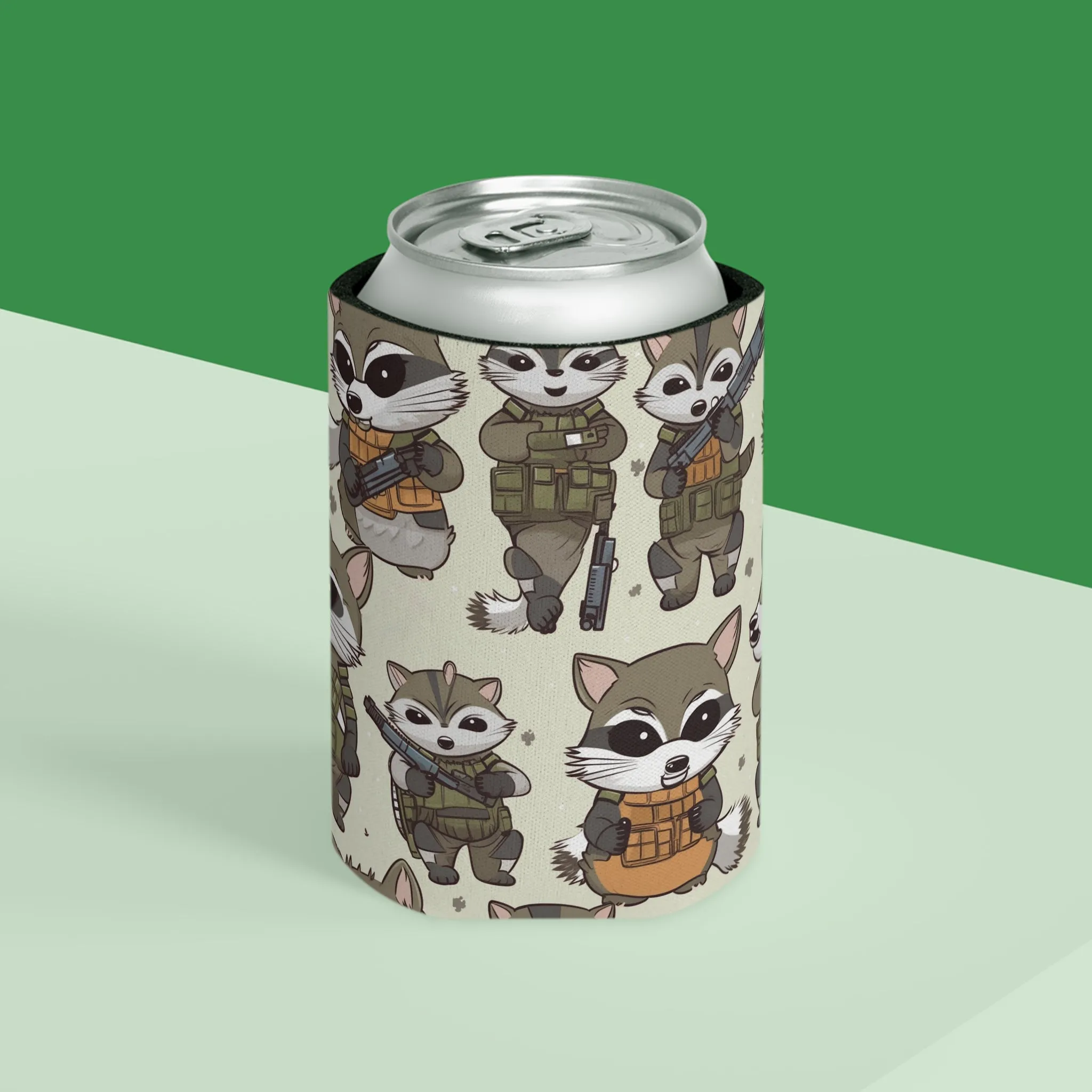 Tactical Raccoon Can Cooler