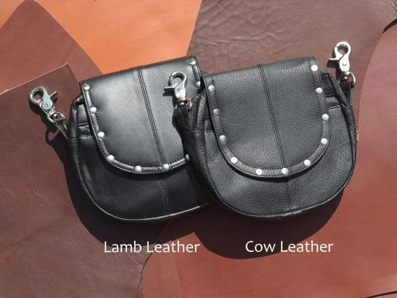 Versatile Hip Bags Leather Biker Belt Bag for Women: Black Studded Crossbody Purse -  Cow Black Studded Leather Bag - Women's Motorcycle Hip Bag - Bayfield Bags