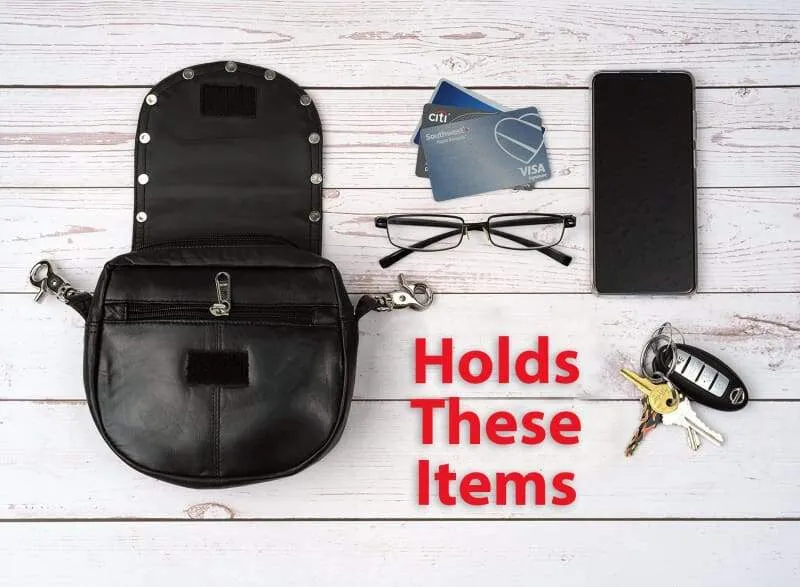 Versatile Hip Bags Leather Biker Belt Bag for Women: Black Studded Crossbody Purse -  Cow Black Studded Leather Bag - Women's Motorcycle Hip Bag - Bayfield Bags