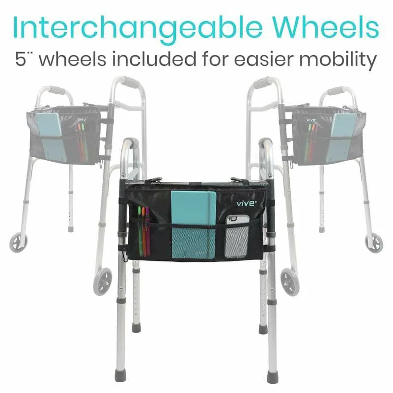 Vive Health Mobility Folding Walker - Black