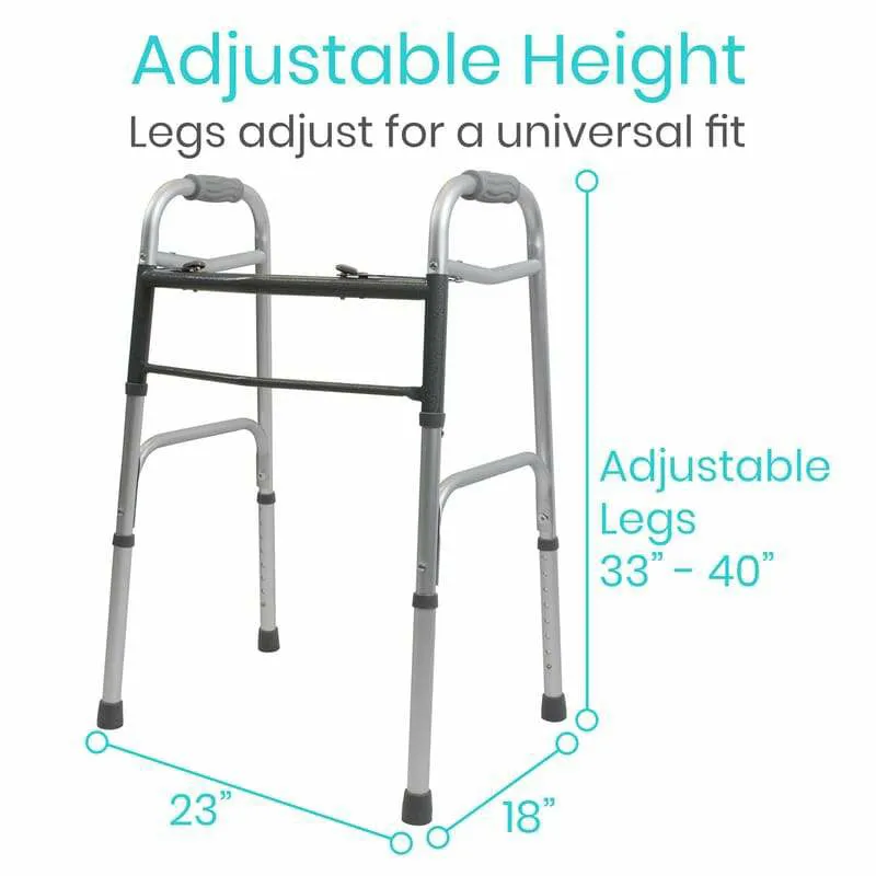 Vive Health Mobility Folding Walker - Black