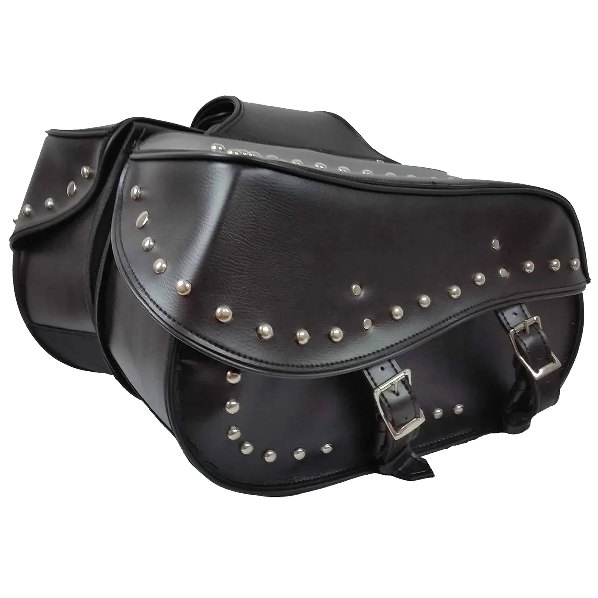 VS229 Vance leather Large 2 Strap Studded Saddle Bag