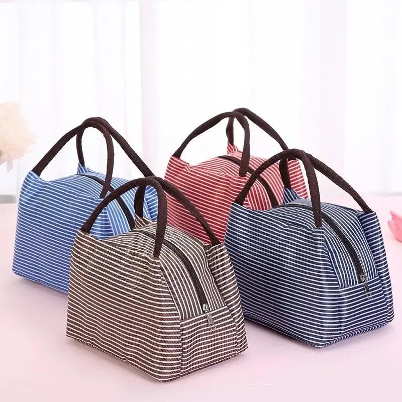 Waterproof Zipper Portable Oxford Lunch Bag for Women