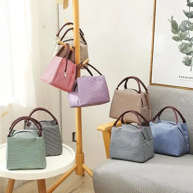 Waterproof Zipper Portable Oxford Lunch Bag for Women