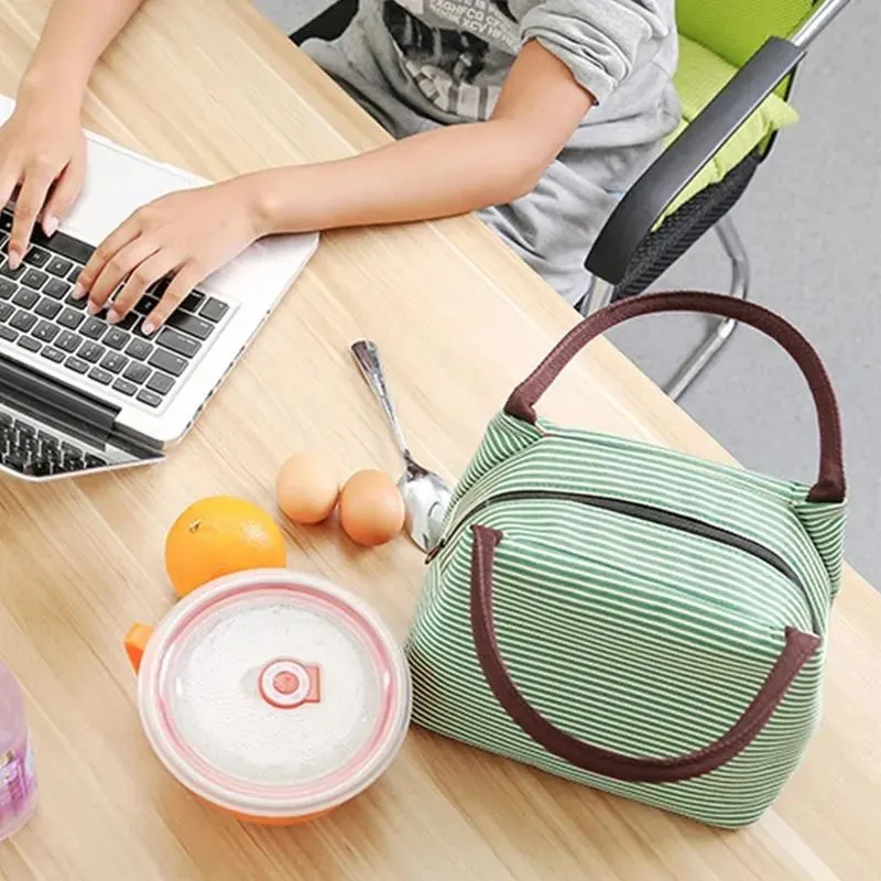 Waterproof Zipper Portable Oxford Lunch Bag for Women