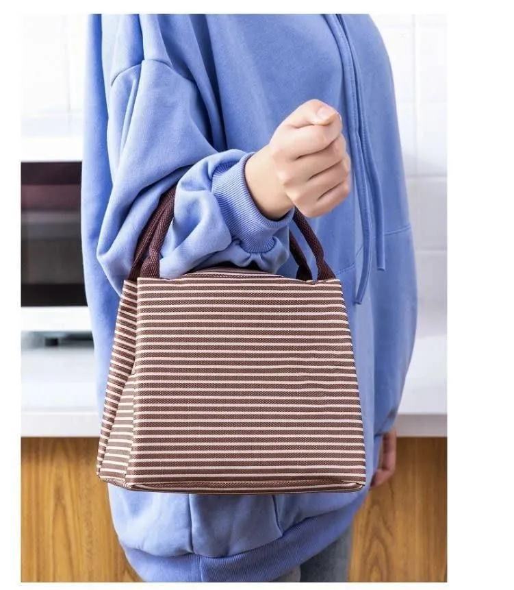 Waterproof Zipper Portable Oxford Lunch Bag for Women