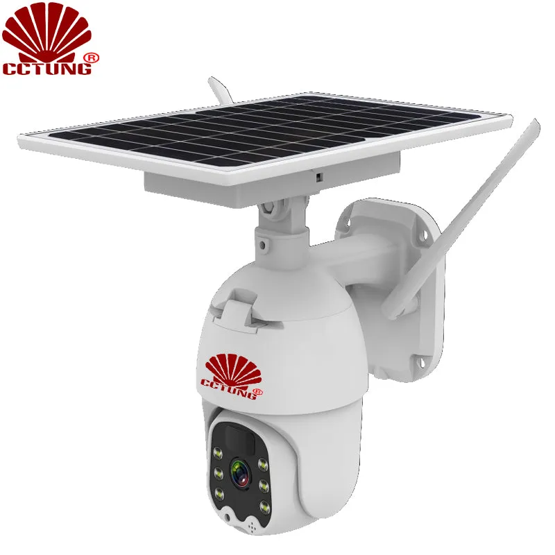 WIFI Alarm Intelligent Solar PTZ Dome Camera with Mobile APP 1080P HD Live Video Moitoring