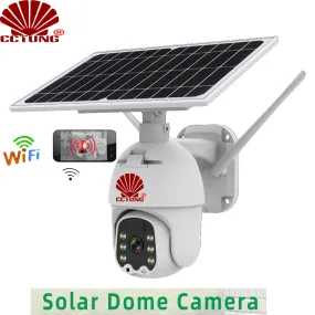 WIFI Alarm Intelligent Solar PTZ Dome Camera with Mobile APP 1080P HD Live Video Moitoring