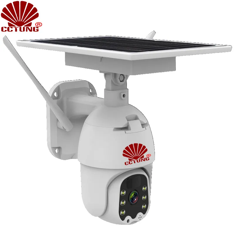 WIFI Alarm Intelligent Solar PTZ Dome Camera with Mobile APP 1080P HD Live Video Moitoring