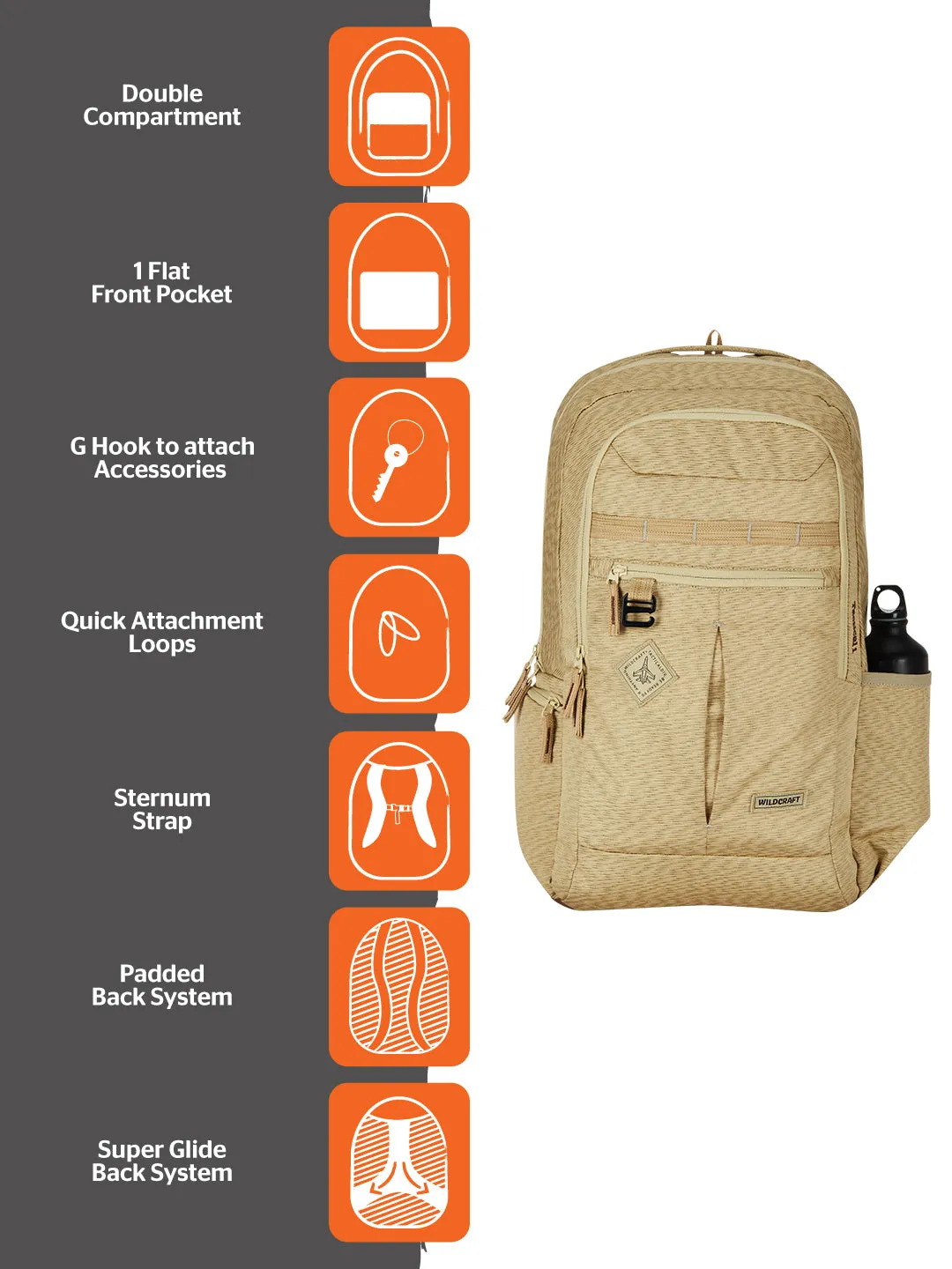 Wildcraft Safara Tactical 1 Khaki Backpack